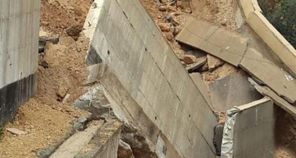 انهيار جدار استنادي في القويسمة