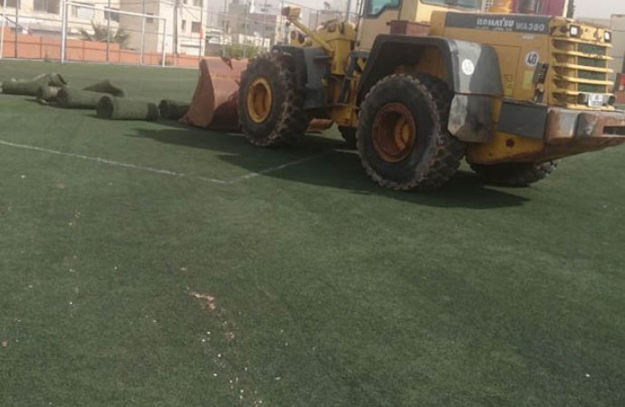 المباشرة في إعادة تأهيل ملعب الهاشمي