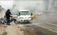 حريق في حافلة  على الطريق الصحراوي