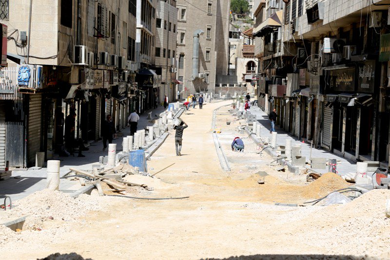 الأمانة : 70 % نسبة إنجاز الأعمال بشارع الملك غازي