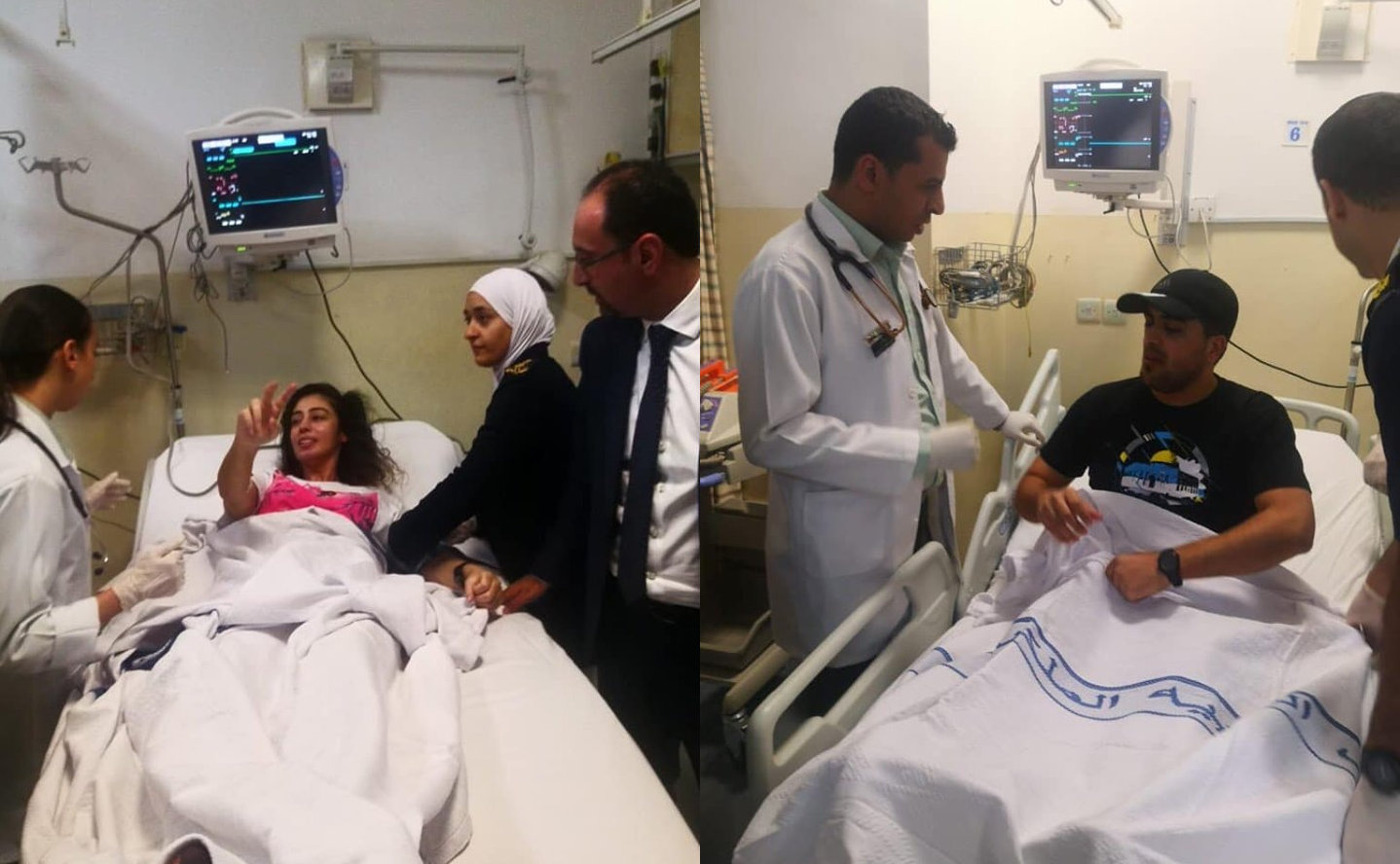 وصول اللبدي ومرعي  إلى المدينة الطبية