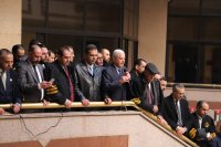 بالصور : المحامون يتوقفون عن الترافع .. ووقفة في قصر العدل