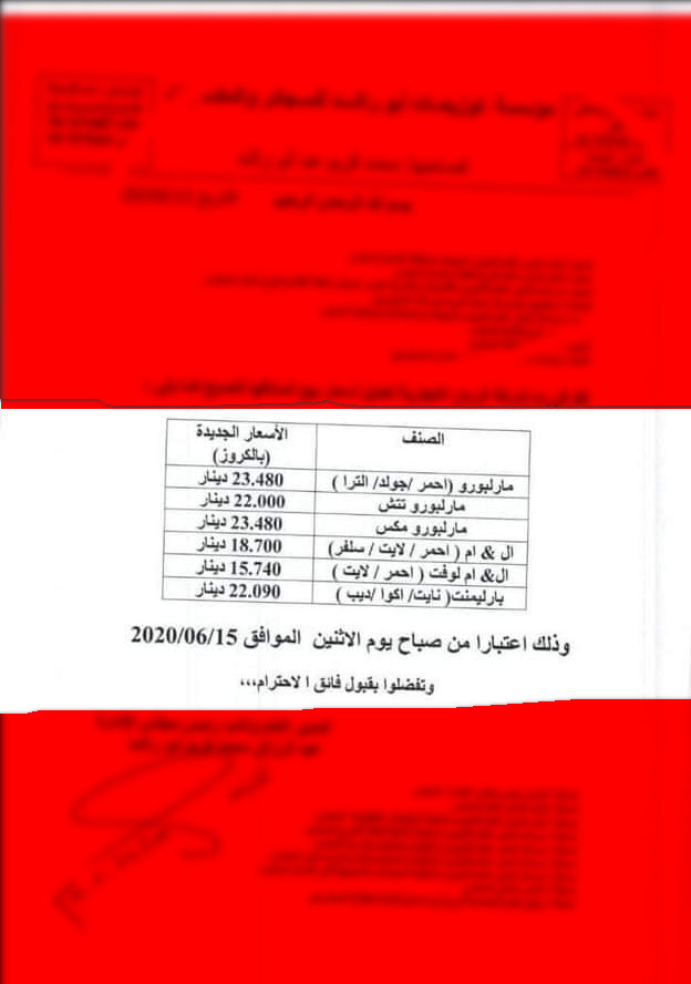 رفع أسعار أصناف جديدة من الدخان (اسماء)