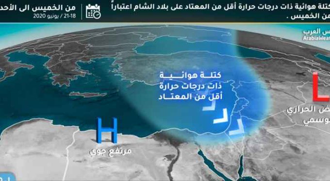 كتلة هوائية أبرد من المعتاد قادمة إلى الأردن.. تفاصيل
