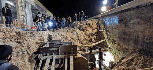 اصلاح تسريب بمشروع وادي العرب