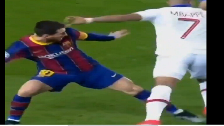 شاهد.. مبابي يتلاعب بميسي ولاعبين اثنين من برشلونة في رمشة عين