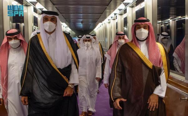 ولي العهد السعودي يستقبل أمير قطر