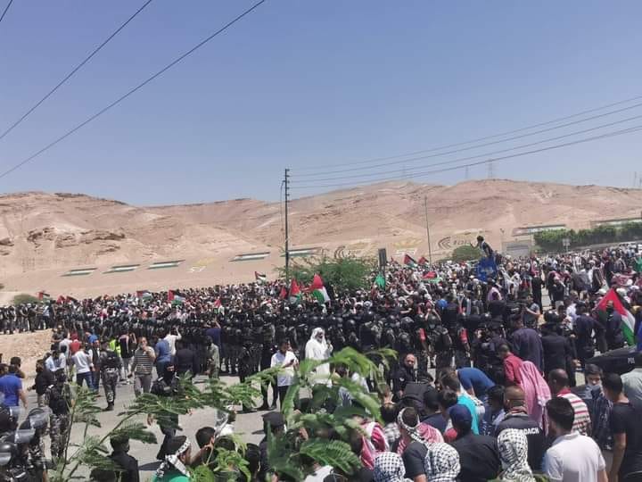 مسيرة حاشدة على الحدود الأردنية الفلسطينية الجمعة