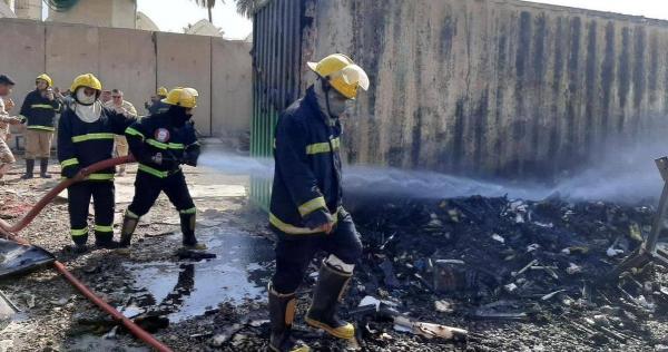 حريق بمطار المثنى في بغداد .. وإنقاذ حاوية صواريخ