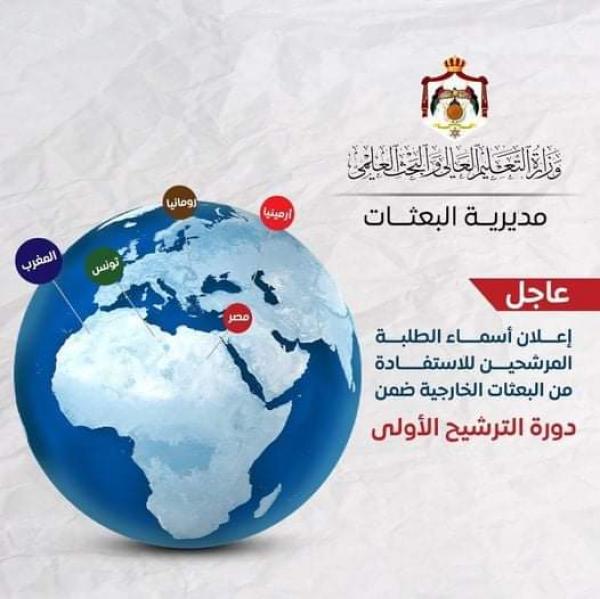 إعلان نتائج ترشيح الدورة الأولى للمنح الخارجية (رابط)