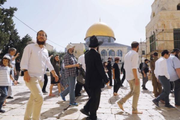 مستوطنون متطرفون يقتحمون الاقصى بحراسة شرطة الاحتلال