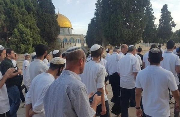 مستوطنون متطرفون يقتحمون الاقصى بحراسة شرطة الاحتلال