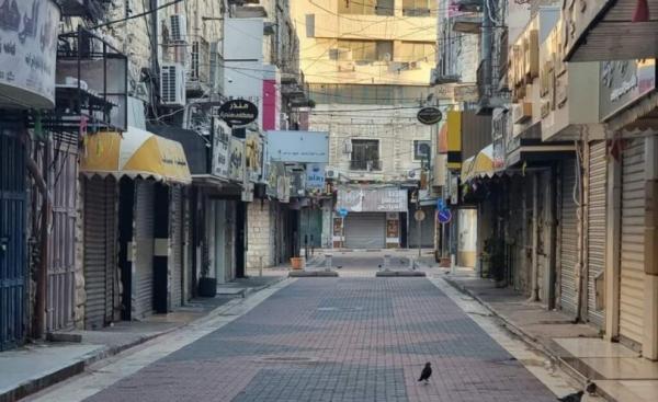 الاضراب الشامل يعمّ الضفة حدادا على أرواح شهداء نابلس