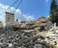 شاهد بالفيديو : مفقودون بانهيار مبنى قيد الانشاء بطولكرم