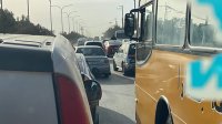 أزمة سير على طريق اربد / عمان – صور