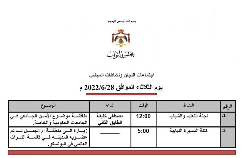 التعليم النيابية تناقش موضوع الأمن في الجامعات الحكومية والخاصة