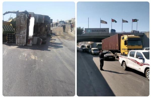 تحويلات مرورية في أبو علندا اثر تدهور "شاحنة"