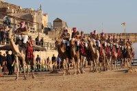 مجموعة قيادة المراسم تعرض فنون الفروسية والهجن في "جرش"