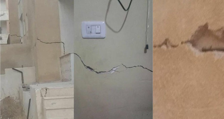 شاهد .. تشققات في جدران "سكن كريم" بمنطقة سحاب