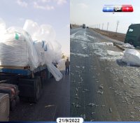 الدوريات الخارجية: إعاقات مرورية شبه يومية بسبب عدم تثبيت حمولات مركبات الشحن