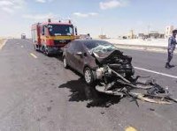 إصابة بحادث تصادم على الطريق الصحراوي