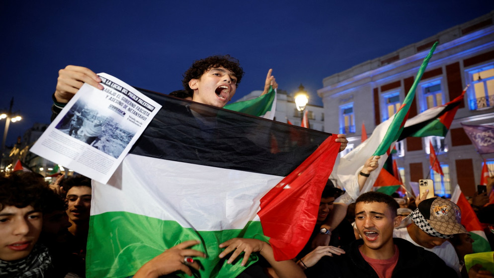 الآلاف يتظاهرون في مدريد تضامنا مع الفلسطينيين وتنديدا بالرد الإسرائيلي