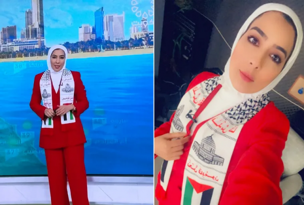 مذيعة كويتية تحوّل النشرة الجوية إلى "فزعة لفلسطين"