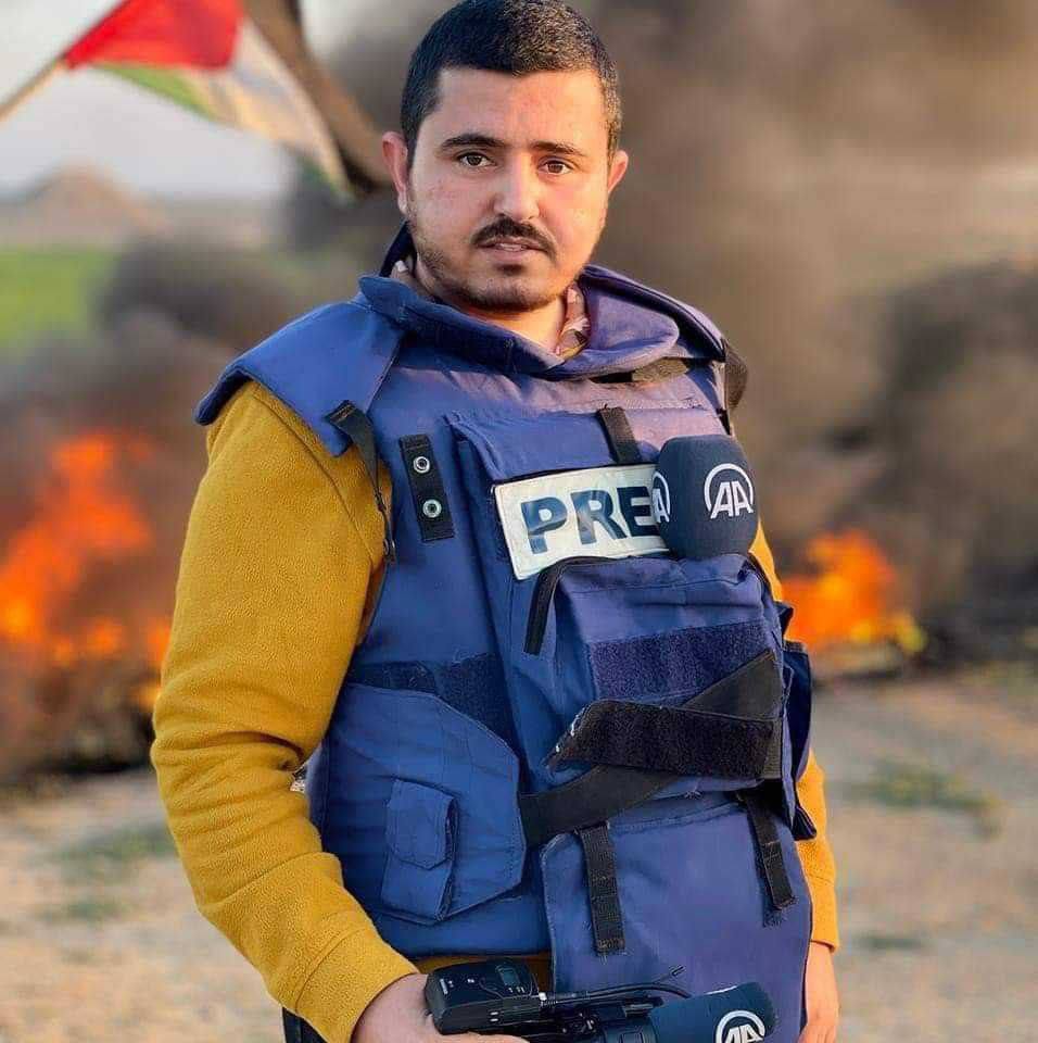 استشهاد المصور الصحفي في وكالة الأناضول منتصر الصواف في قصف على مدينة غزة