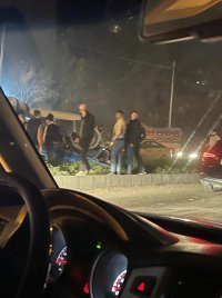 انقلاب سيارة على طريق البقعة