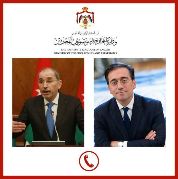 الصفدي يبحث مع نظيره الإسباني جهود وقف العدوان الإسرائيلي على غزة