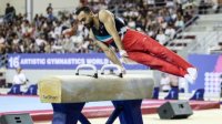 لاعب منتخب الجمباز أبو السعود يتوج بذهبية جولة الدوحة من بطولة كأس العالم