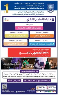 كلية التعليم التقني في عمان الأهلية : تجسيد لرؤية التحديث الاقتصادي وبوابة لمستقبل مهني مضمون