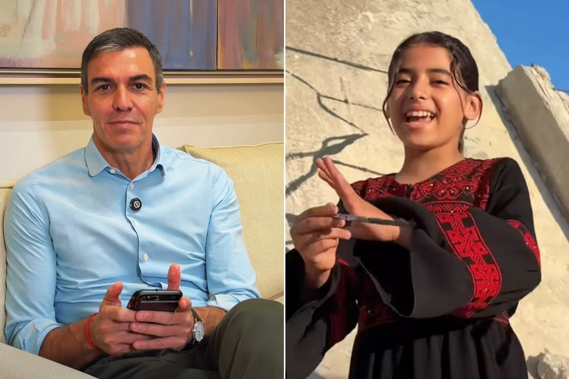 رسالة انسانية من رئيس وزراء اسبانيا الى طفلة في غزة
